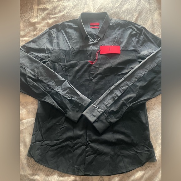 Hugo Boss Erhart Two Tone Shirt Sz L - Picture 7 of 10